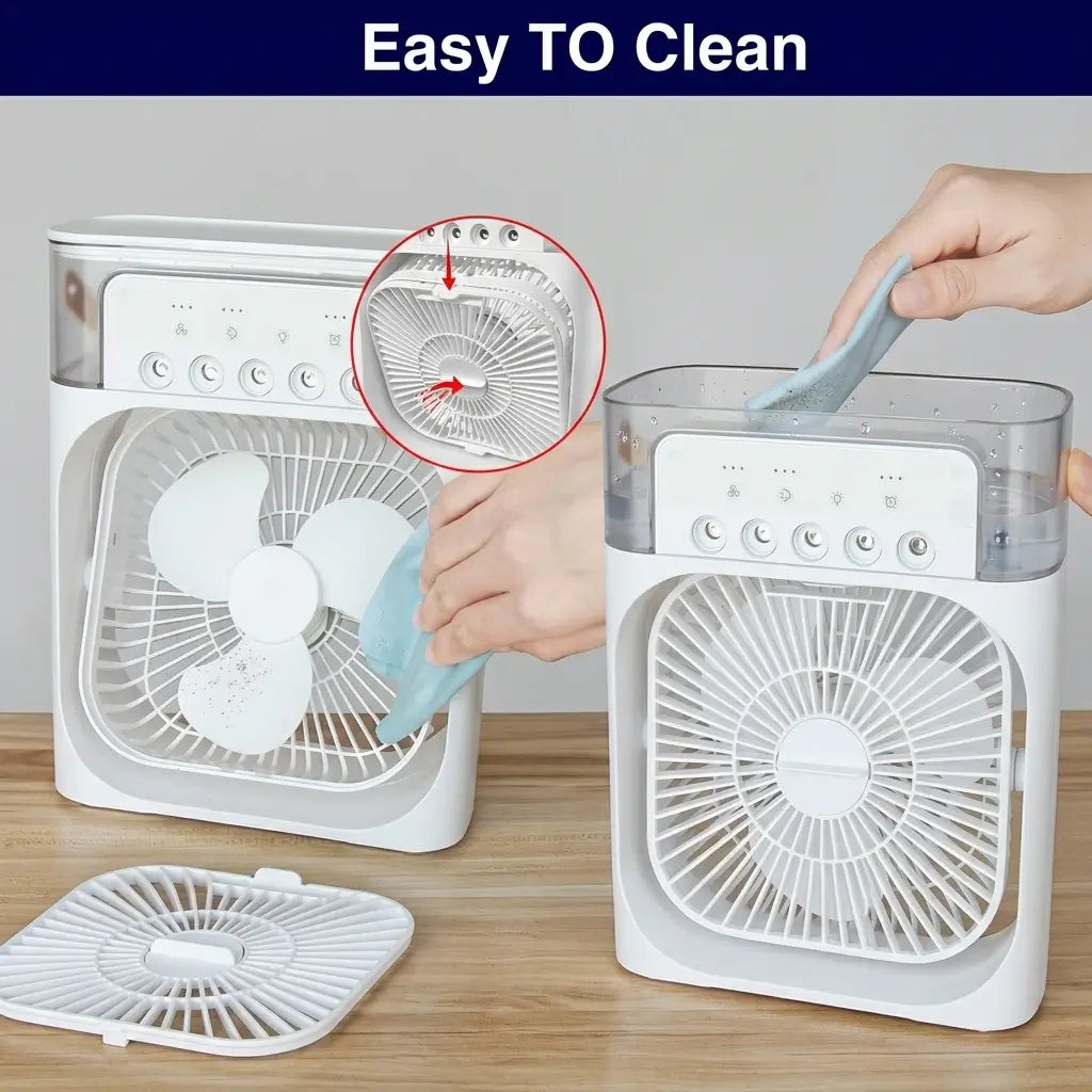 Portable Ice Air Cooler Fan | Mist, LED & Timer