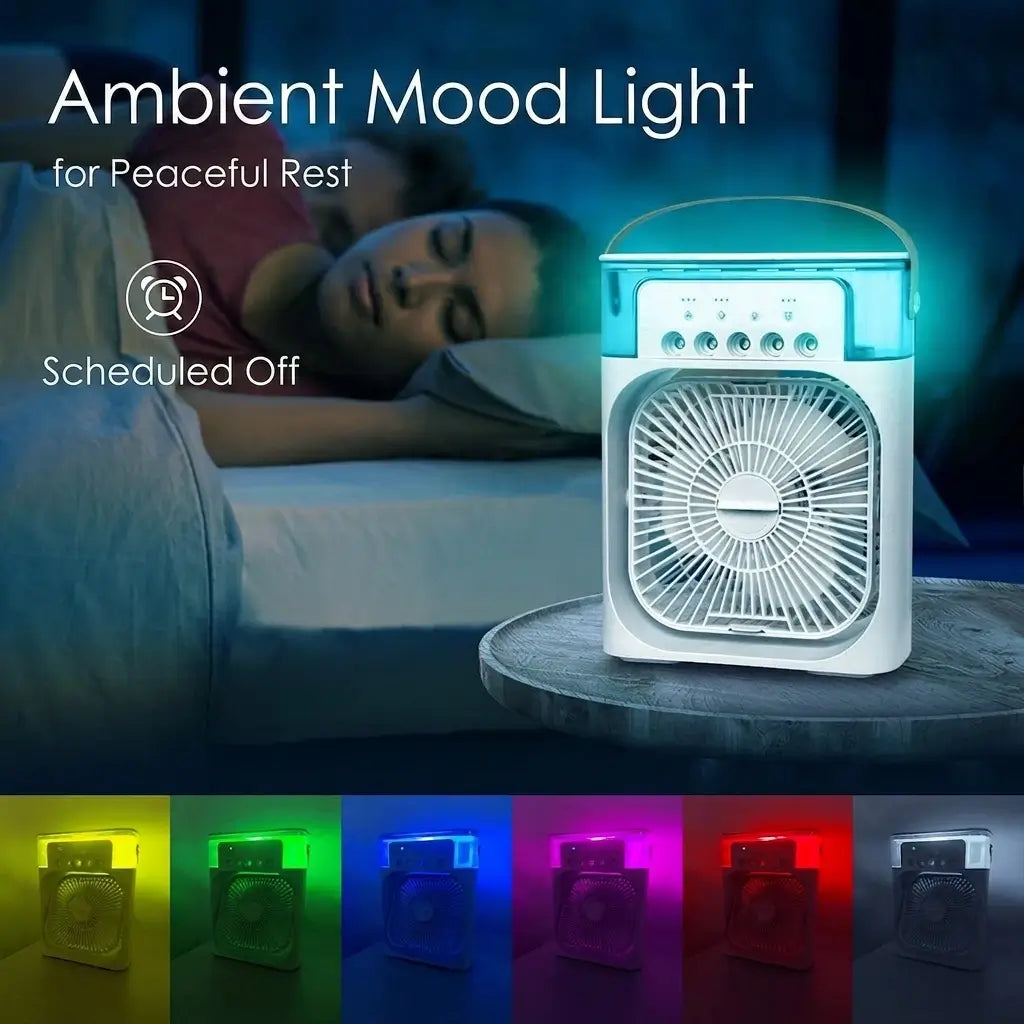 Portable Ice Air Cooler Fan | Mist, LED & Timer