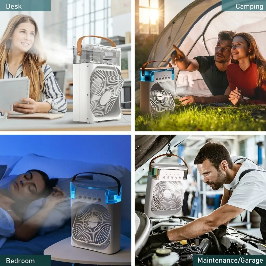 Portable Ice Air Cooler Fan | Mist, LED & Timer