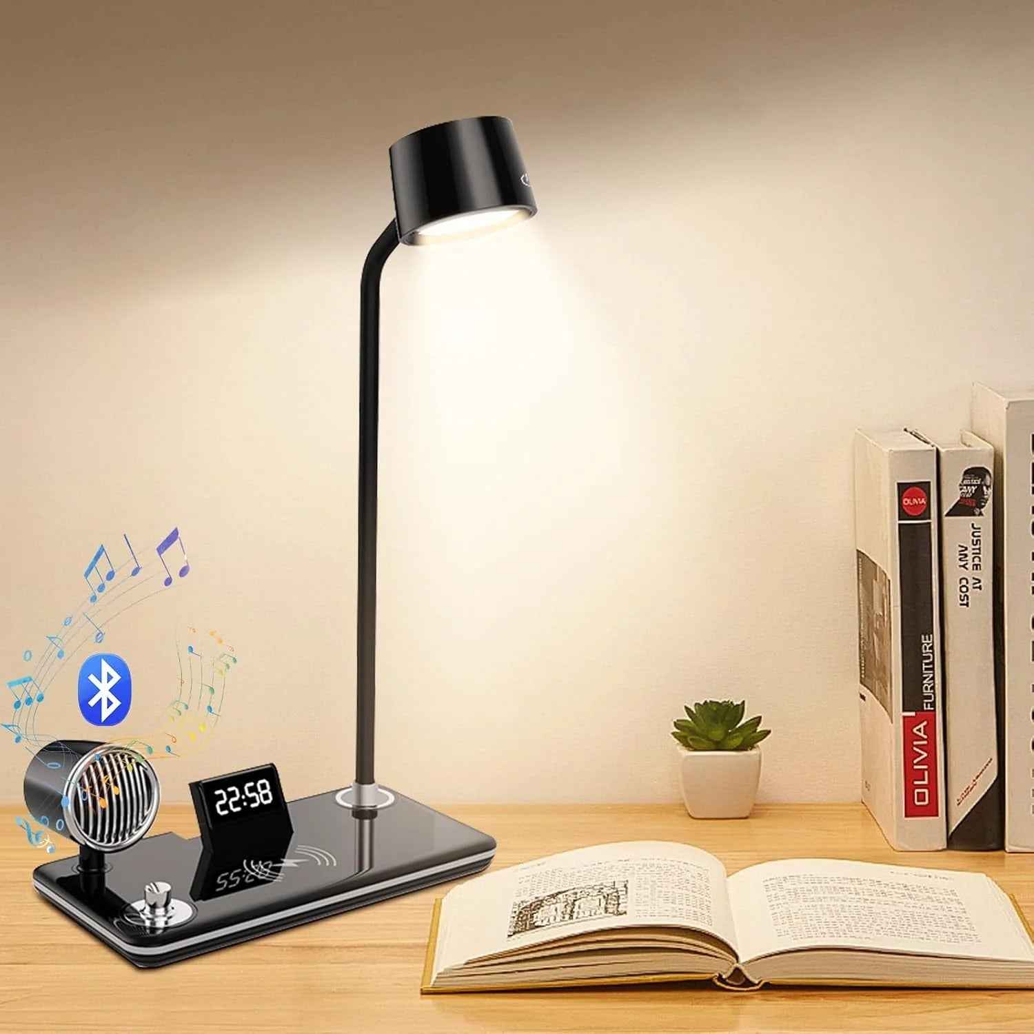 4-in-1 Wireless Charger with BT Speaker